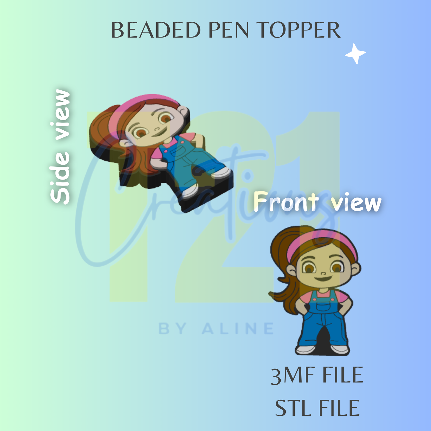 RACHEL PEN TOPPER STL FILE