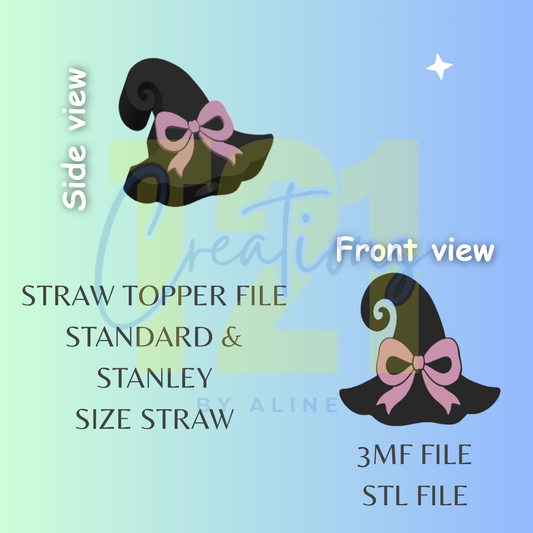 WITCH HAT STRAW TOPPER STL FILE
