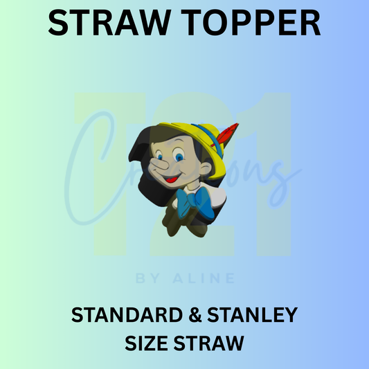WOODEN BOY STRAW TOPPER
