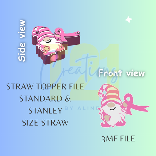 AWARENESS GNOME STRAW TOPPER STL FILE