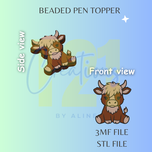 COW PEN TOPPER STL FILE
