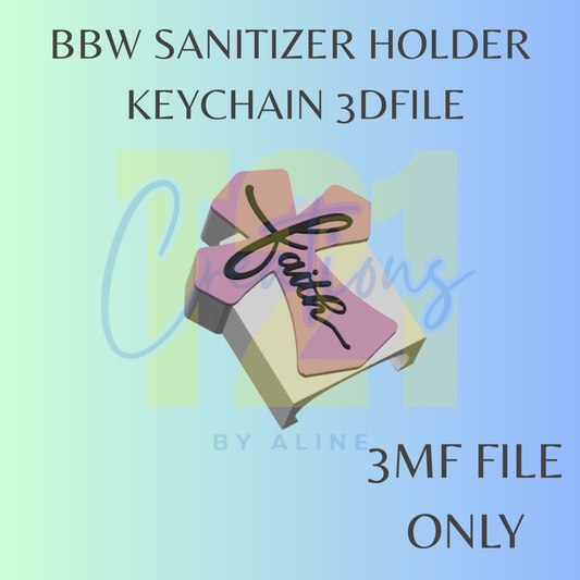 FAITH CROSS BBW SANITIZER KEYCHAIN 3MF FILE