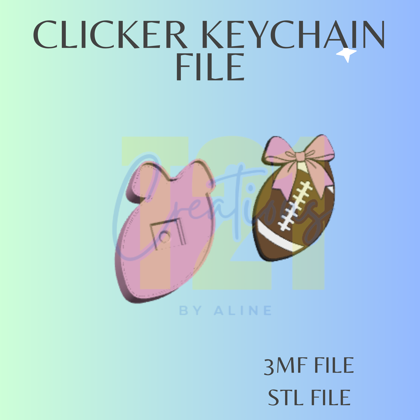 COQUETTE FOOTBALL CLICKER KEYCHAIN STL FILE