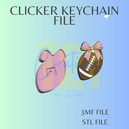 COQUETTE FOOTBALL CLICKER KEYCHAIN STL FILE