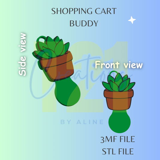 SUCCULENT SHOPPING CART BUDDY STL FILE