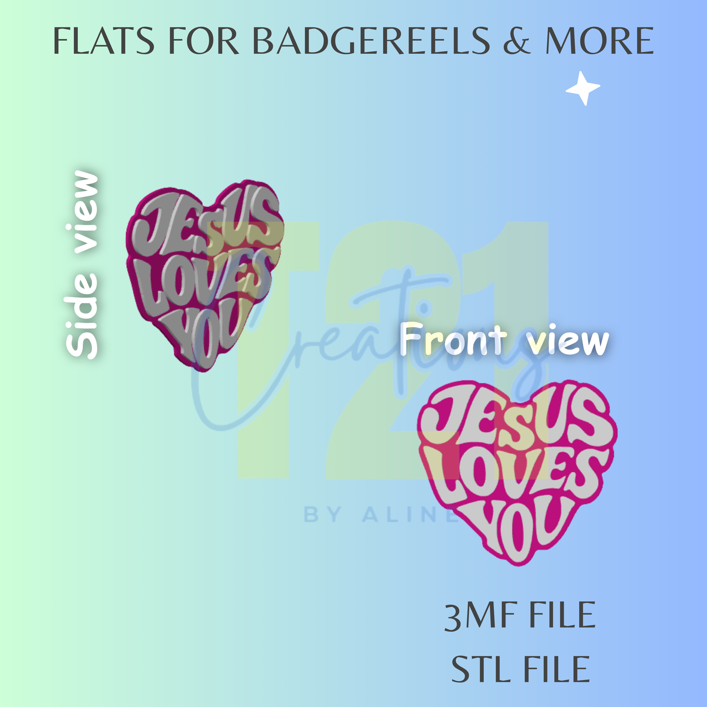 JESUS LOVES YOU FLAT STL FILE