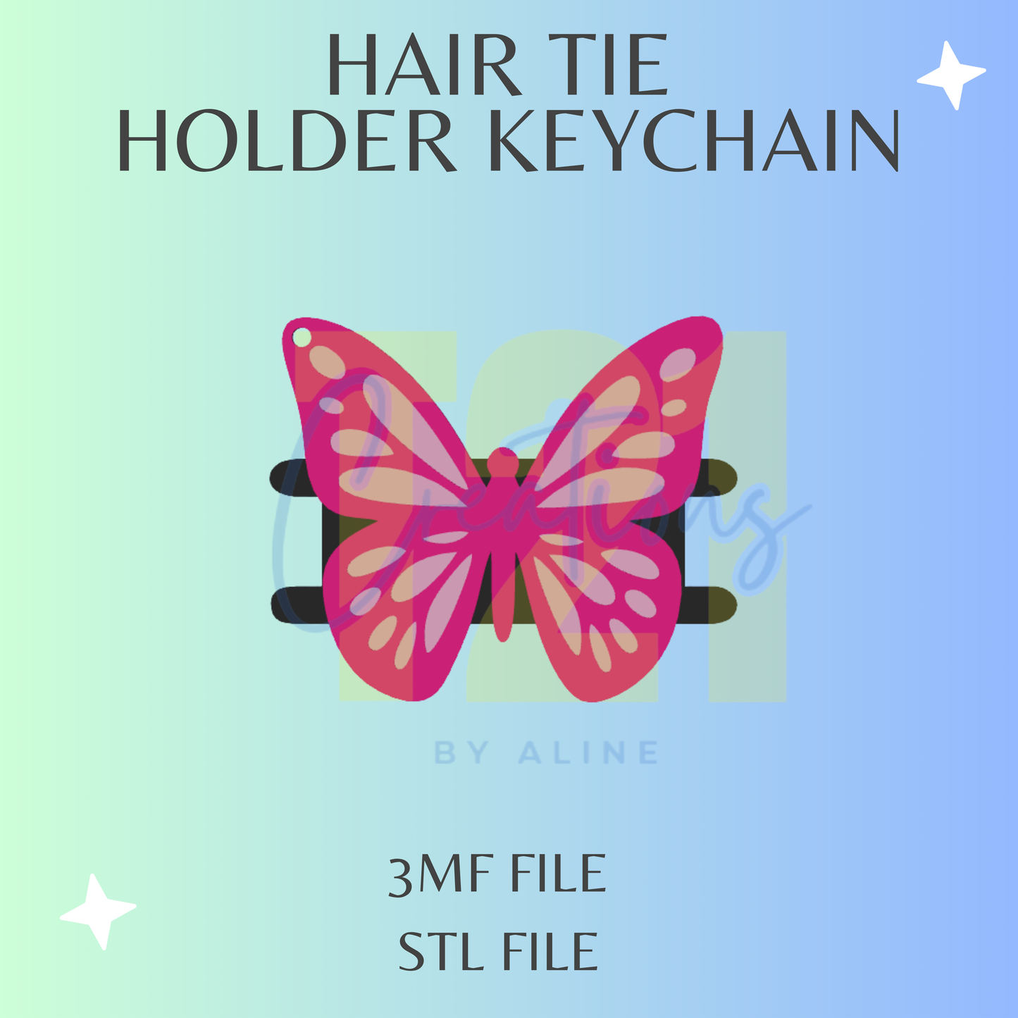 BUTTERFLY HAIR TIE HOLDER STL FILE