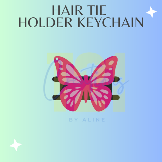 BUTTERFLY HAIR TIE HOLDER KEYCHAIN