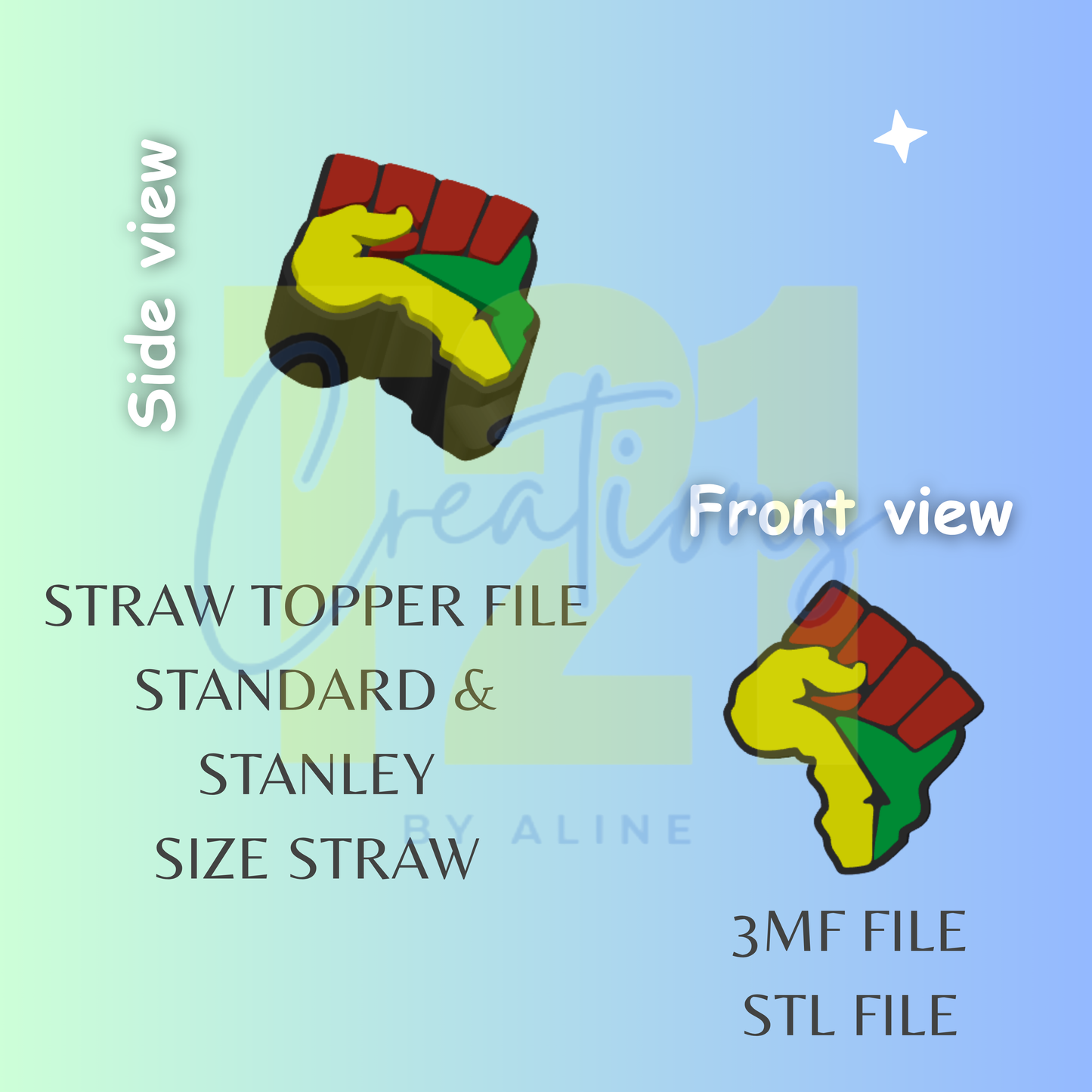 JUNETEENTH 2 TOPPER STL FILE