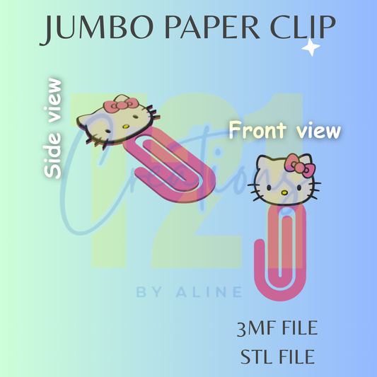 KITTY JUMBO PAPER CLIP STL FILE