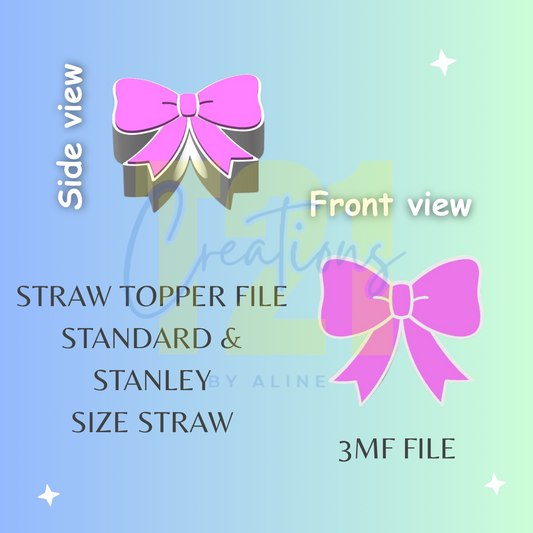 BOW STRAW TOPPER STL FILE