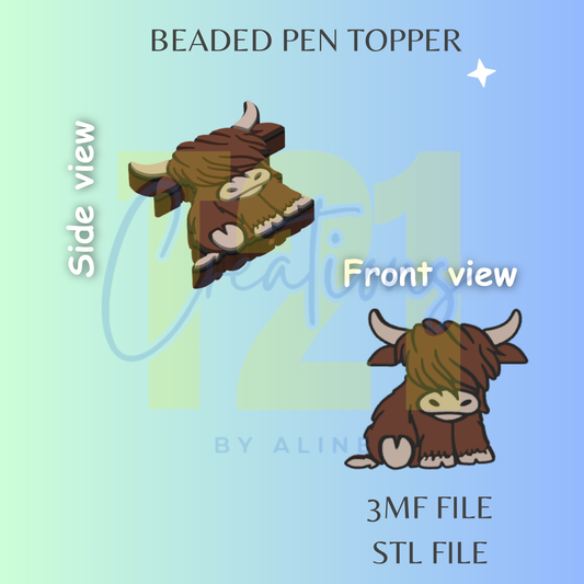 COW 2 PEN TOPPER STL FILE