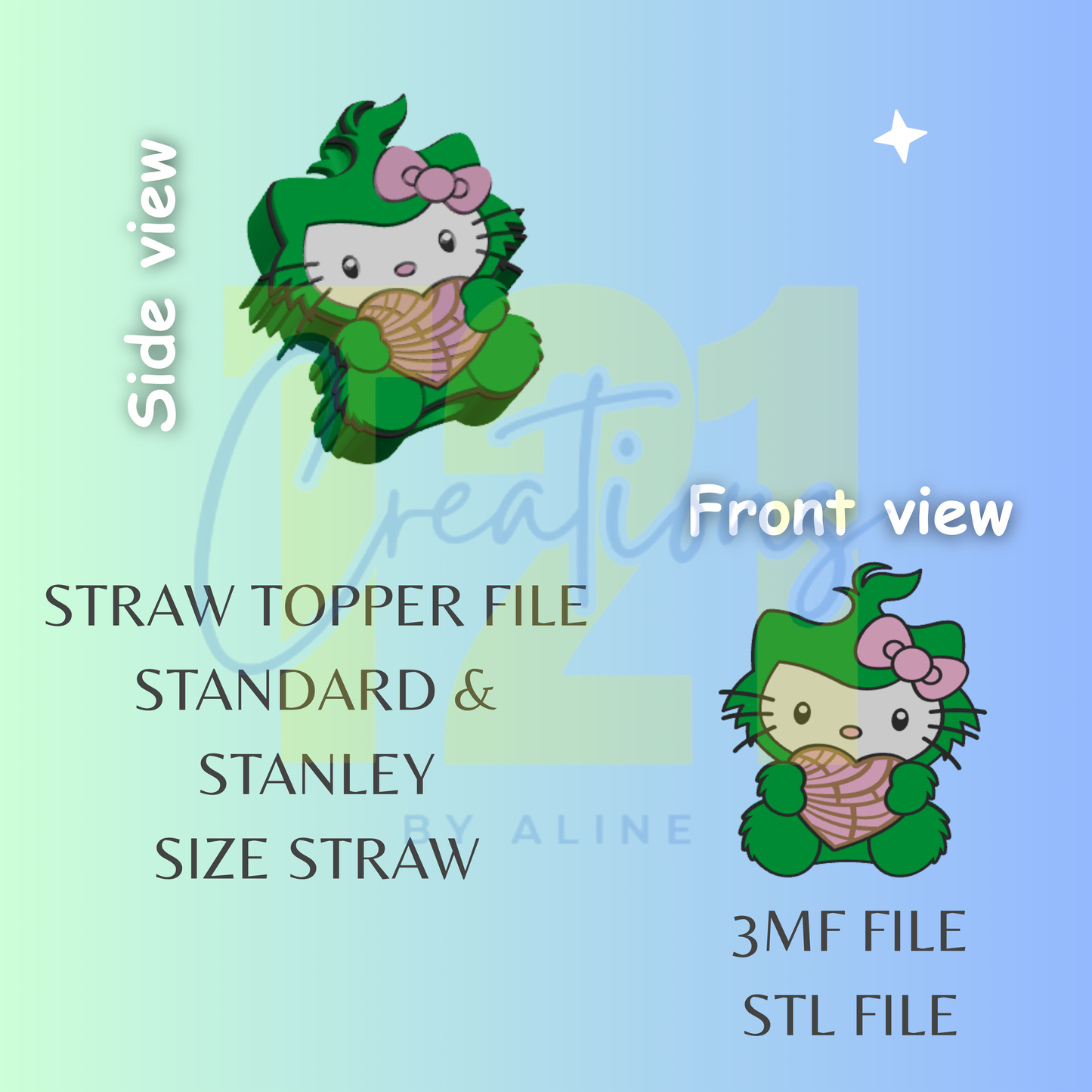 XMAS CONCHA GROUCH STRAW TOPPER STL FILE