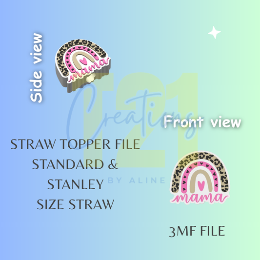 BOHO MAMA STRAW TOPPER STL FILE