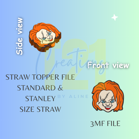 CHUCK-Y STRAW TOPPER STL FILE