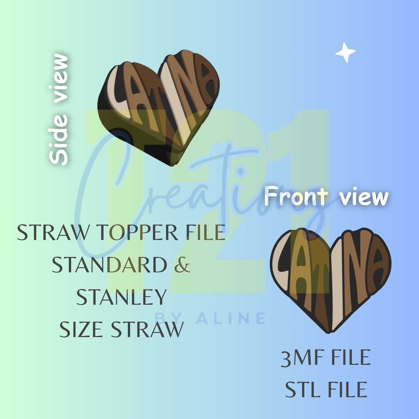 LATINA 2 STRAW TOPPER STL FILE