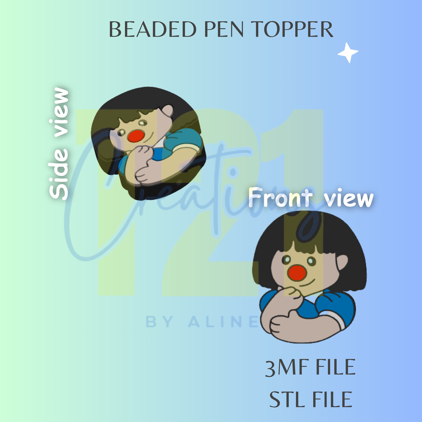 COUCH DOLL PEN TOPPER STL FILE
