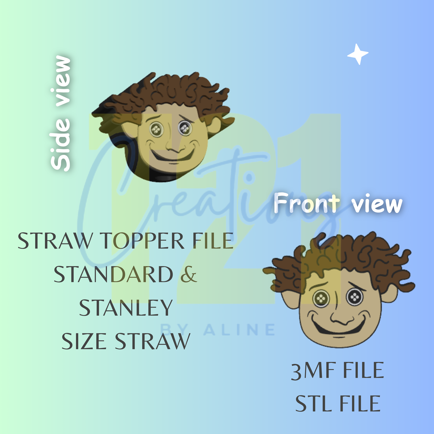 CORA FRIEND STRAW TOPPER STL FILE