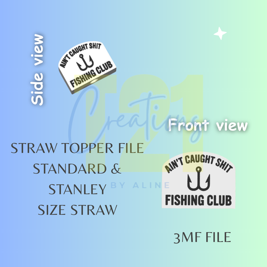 FISHING CLUB STRAW TOPPER STL FILE