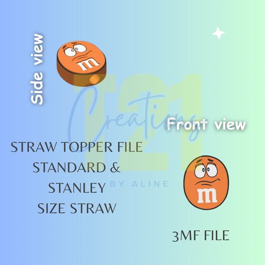 ORANGE MM STRAW TOPPER STL FILE