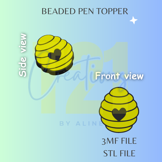 BEE HIVE PEN TOPPER STL FILE