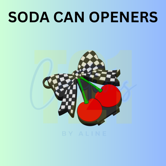 CHECKER CHERRIES SODA CAN OPENER KEYCHAIN