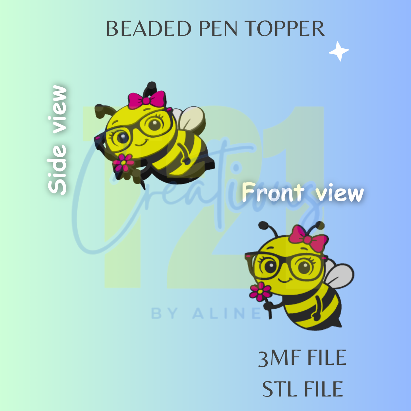 BEE PEN TOPPER STL FILE