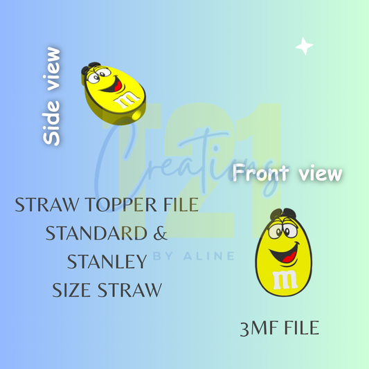 YELLOW MM STRAW TOPPER STL FILE