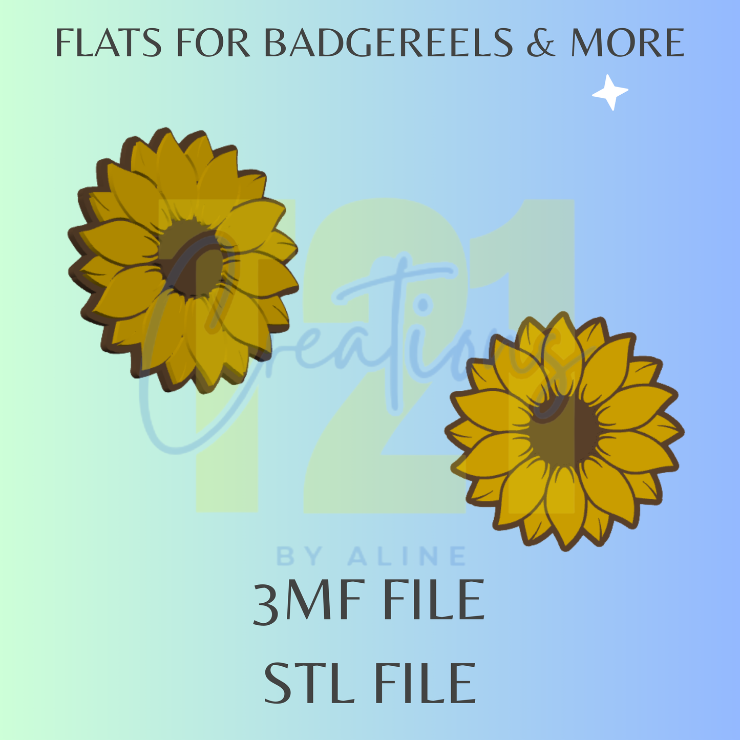 SUNFLOWER FLAT STL FILE