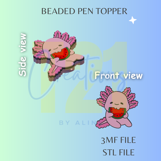 AXOLOTL PEN TOPPER STL FILE