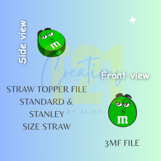 GREEN MM STRAW TOPPER STL FILE