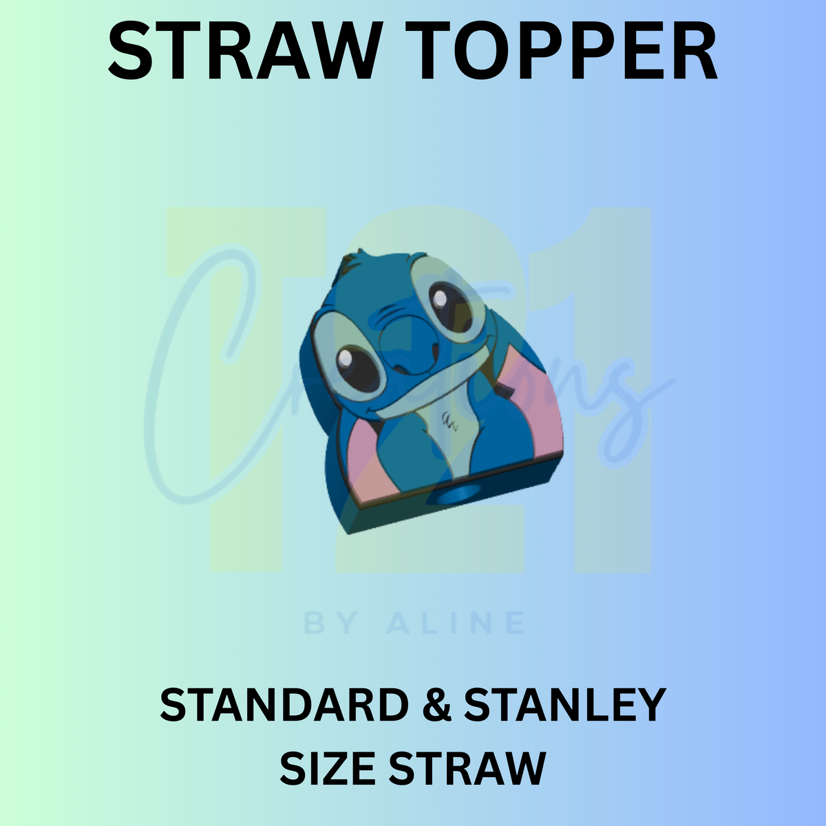BLUE ALIEN 3 STRAW TOPPER
