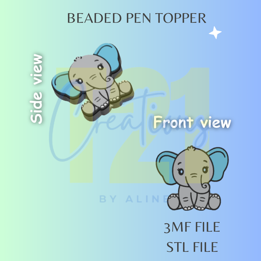 BOY ELEPHANT PEN TOPPER STL FILE