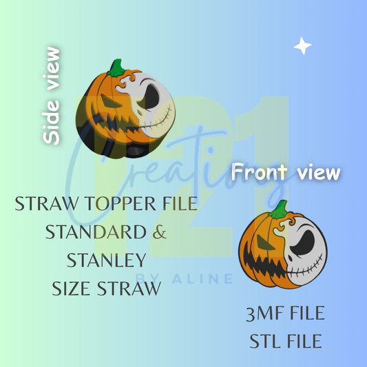 JACK PUMPKIN STRAW TOPPER STL FILE