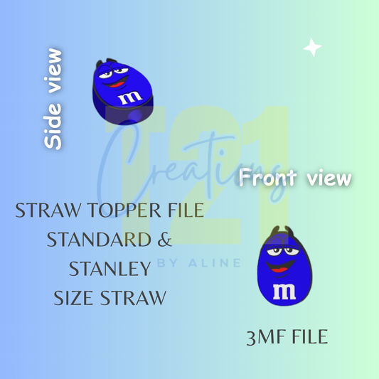 BLUE MM STRAW TOPPER STL FILE