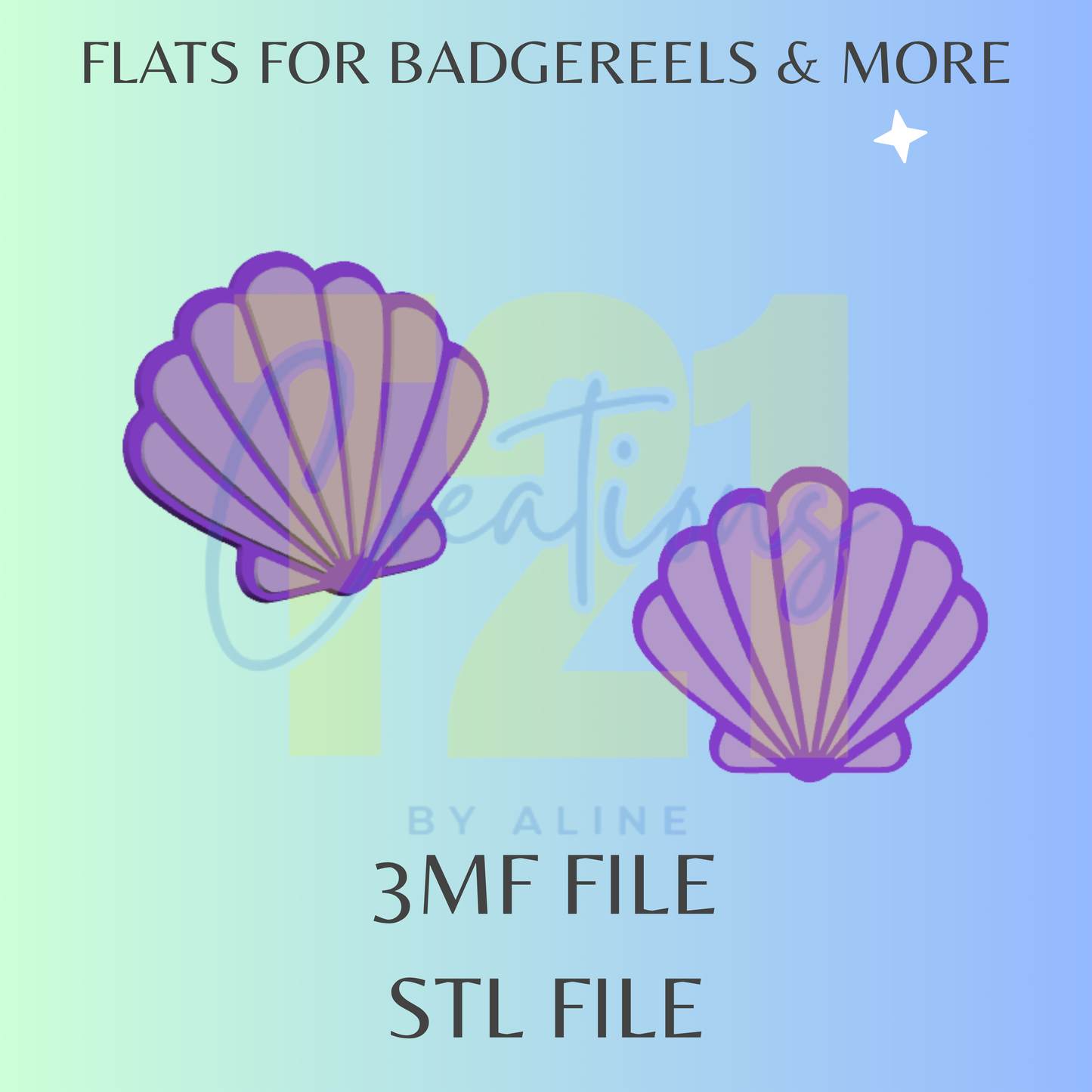 SEA SHELL FLAT STL FILE