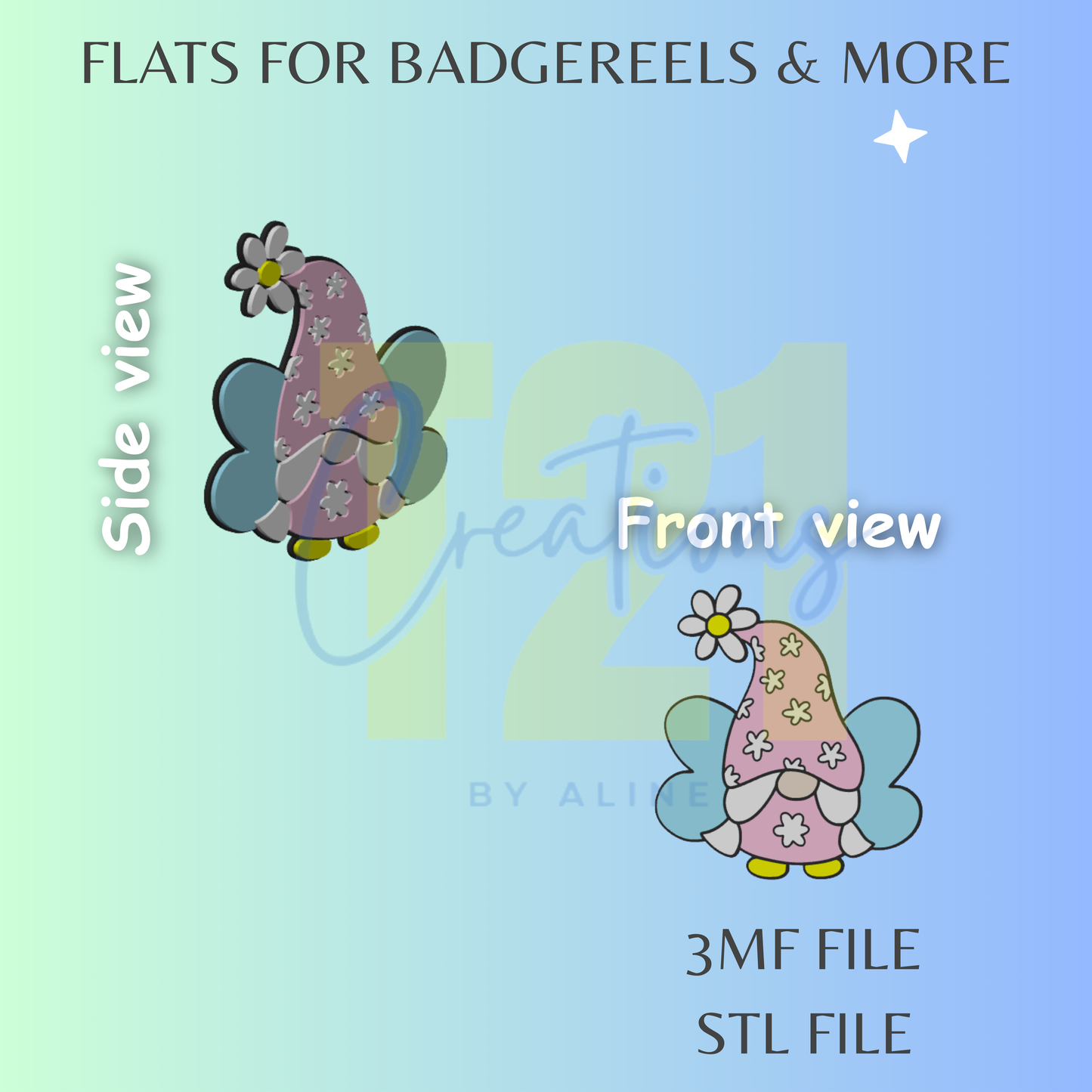 GNOME FAIRY FLAT STL FILE