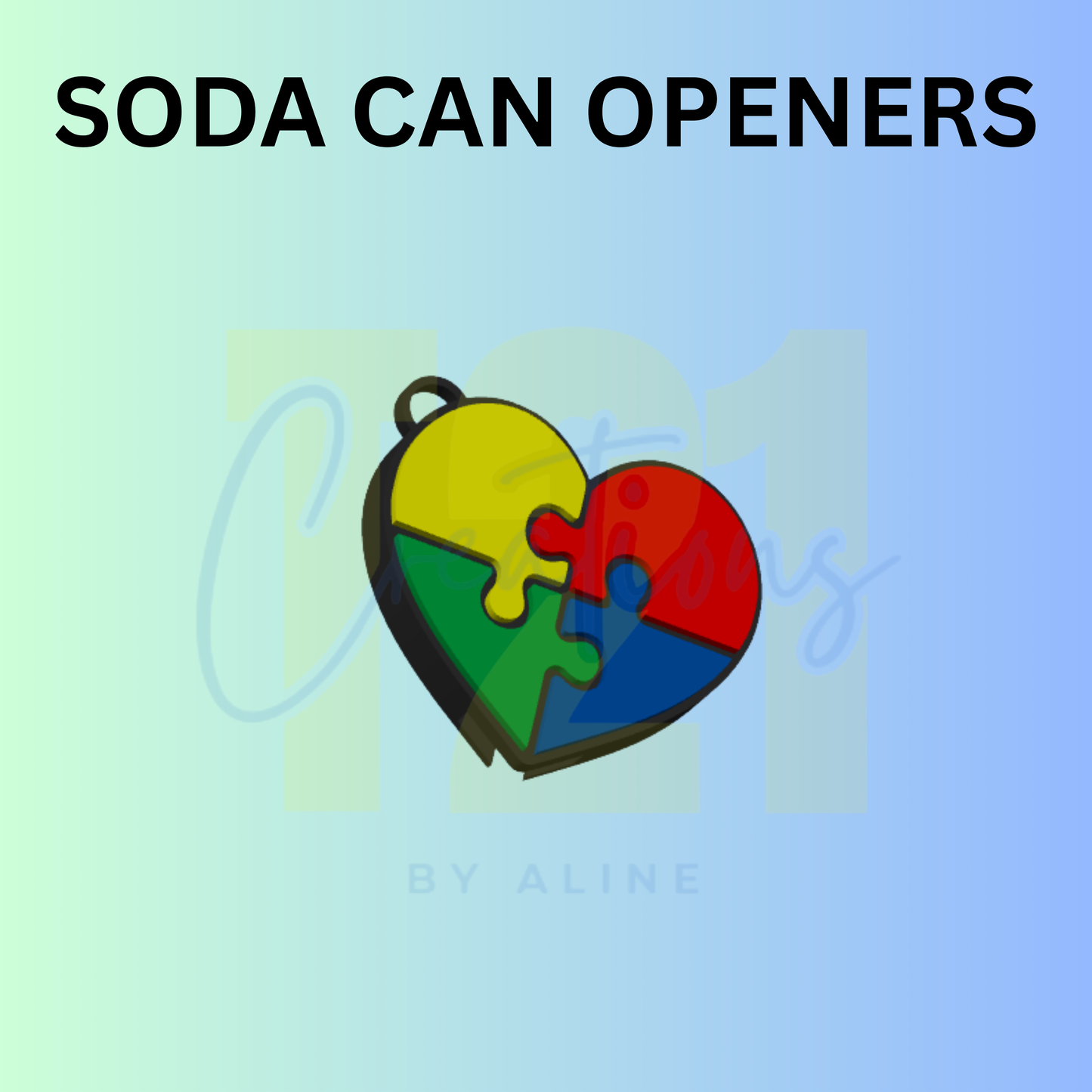 AUTISM HEART SODA CAN OPENER KEYCHAIN