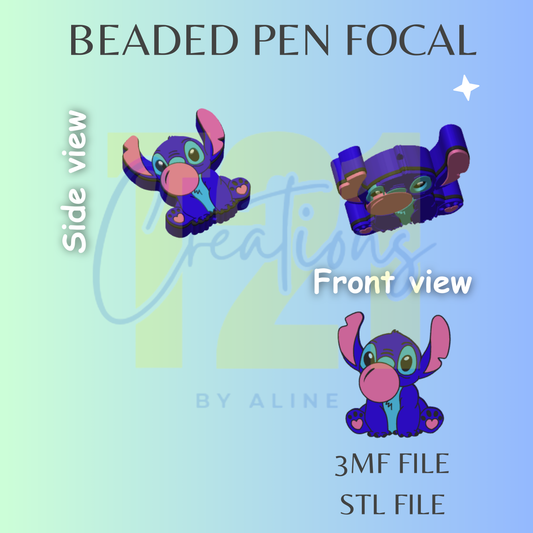 BUBBLE BLUE ALIEN PEN FOCAL STL FILE