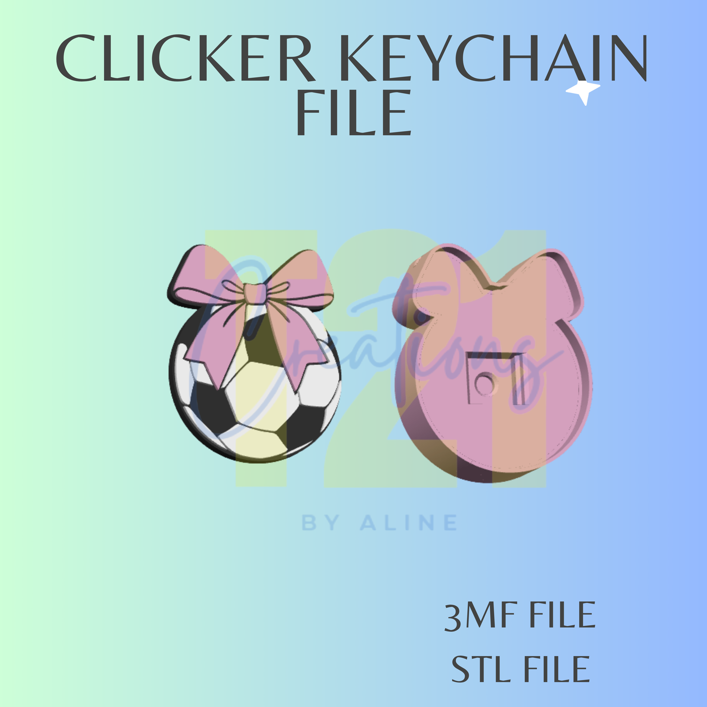 COQUETTE SOCCER CLICKER KEYCHAIN STL FILE