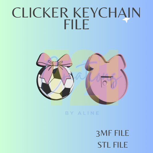 COQUETTE SOCCER CLICKER KEYCHAIN STL FILE