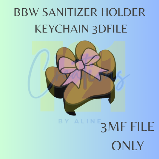 COQUETTE PAW BBW SANITIZER KEYCHAIN 3MF FILE