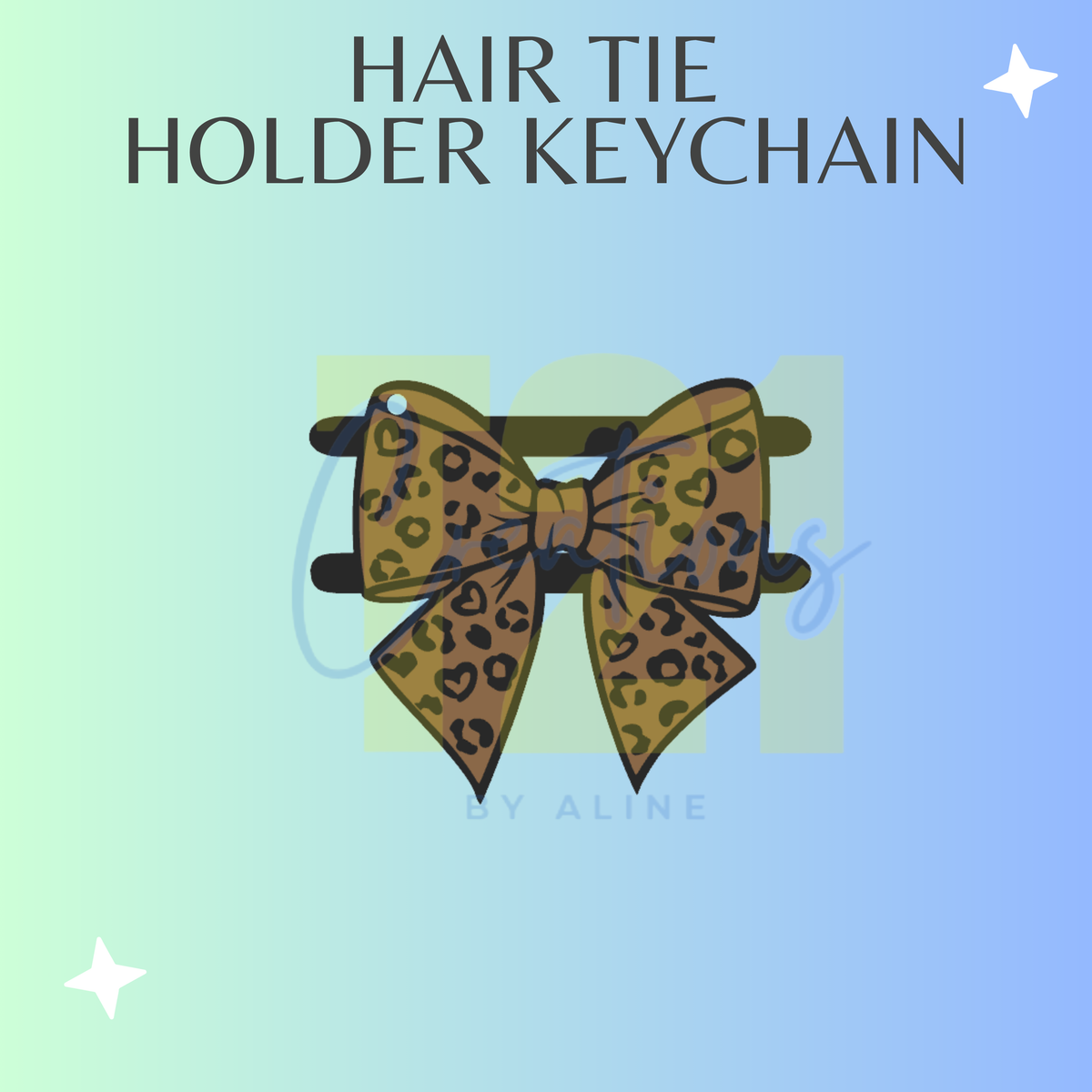 ANIMAL PRINT BOW HAIR TIE HOLDER KEYCHAIN
