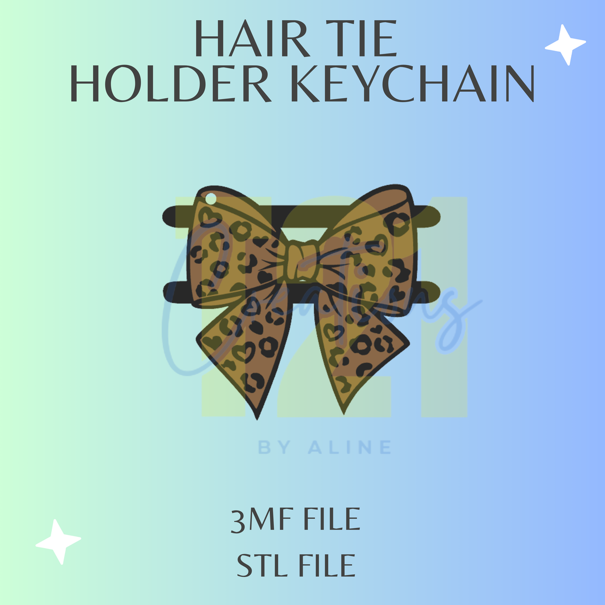 ANIMAL PRINT BOW HAIR TIE HOLDER STL FILE