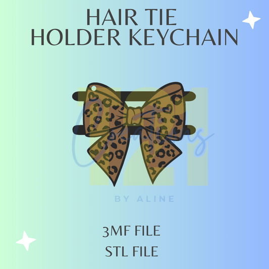 ANIMAL PRINT BOW HAIR TIE HOLDER STL FILE