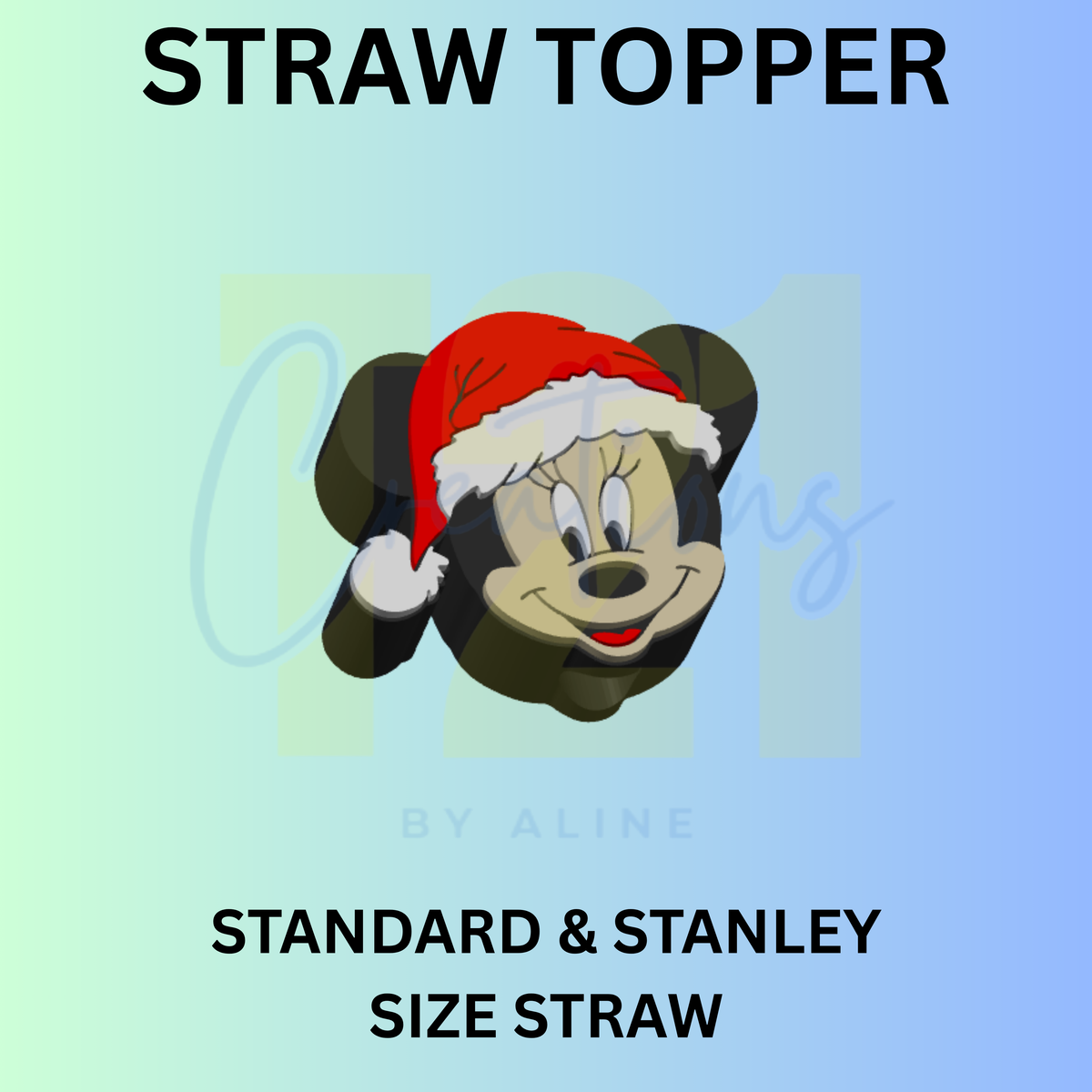 XMAS GIRL MOUSE STRAW TOPPER