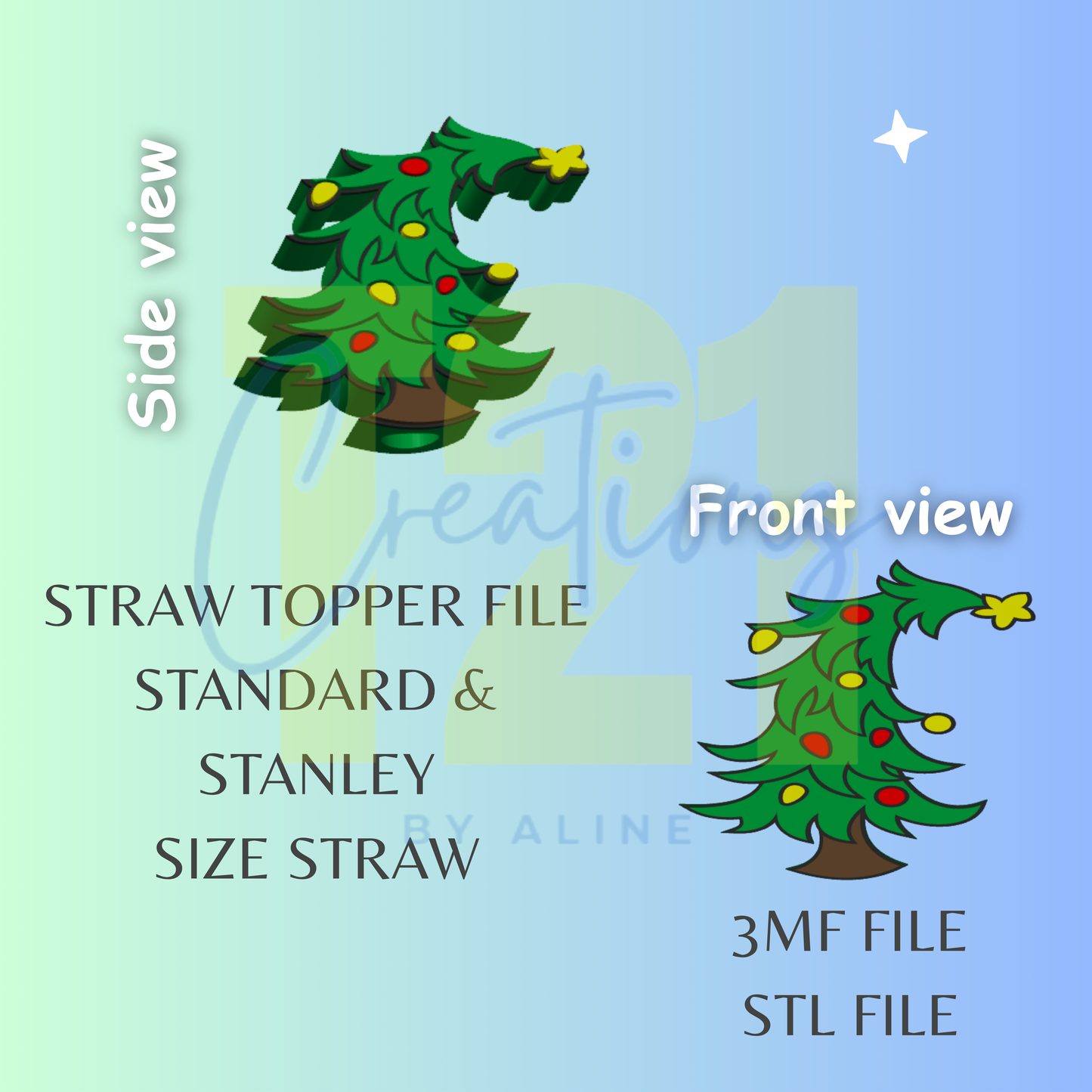 GROUCH TREE STRAW TOPPER STL FILE