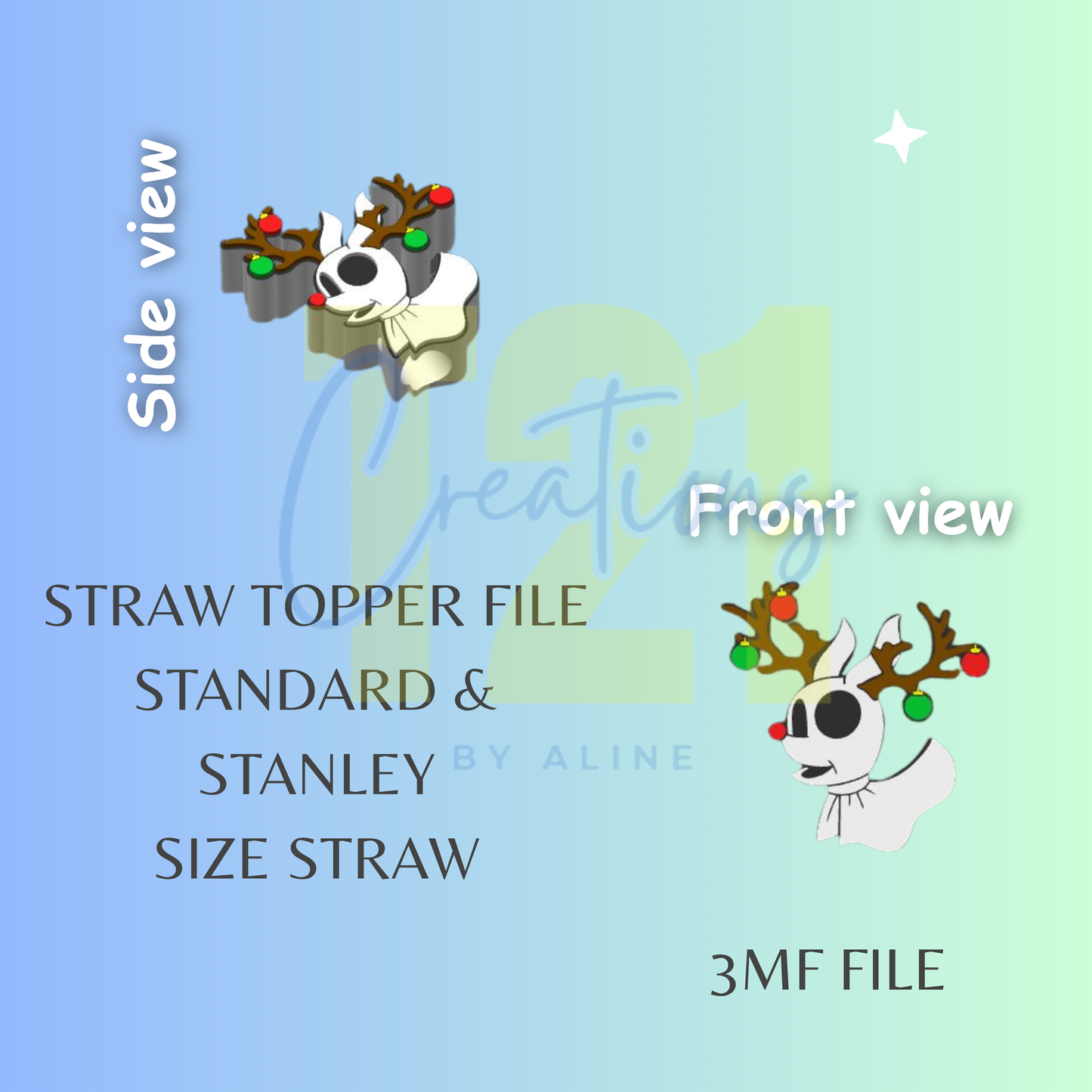 XMAS Z-ERO STRAW TOPPER STL FILE