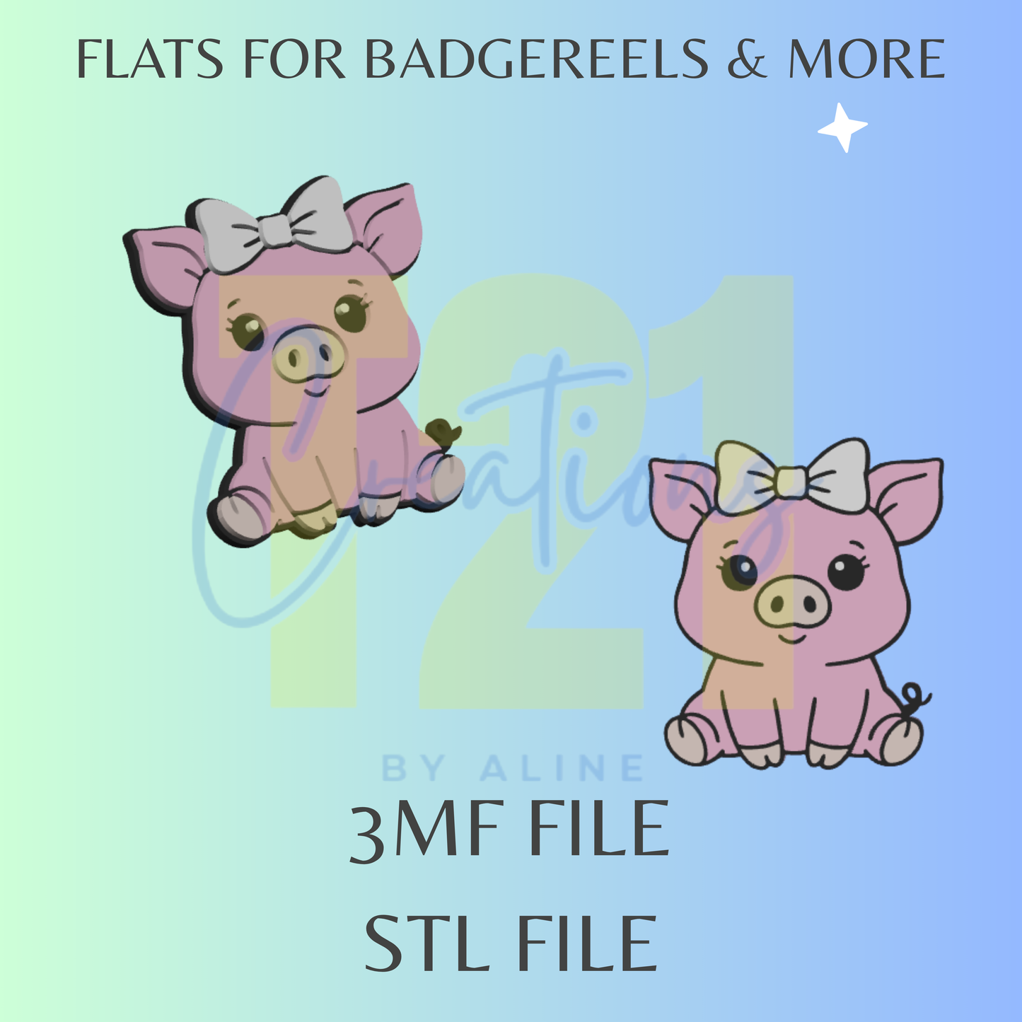 COOQUETTE PIG FLAT STL FILE