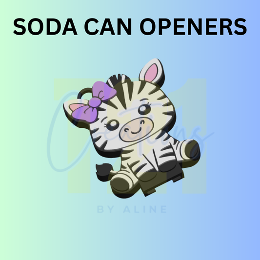 ZEBRA SODA CAN OPENER KEYCHAIN